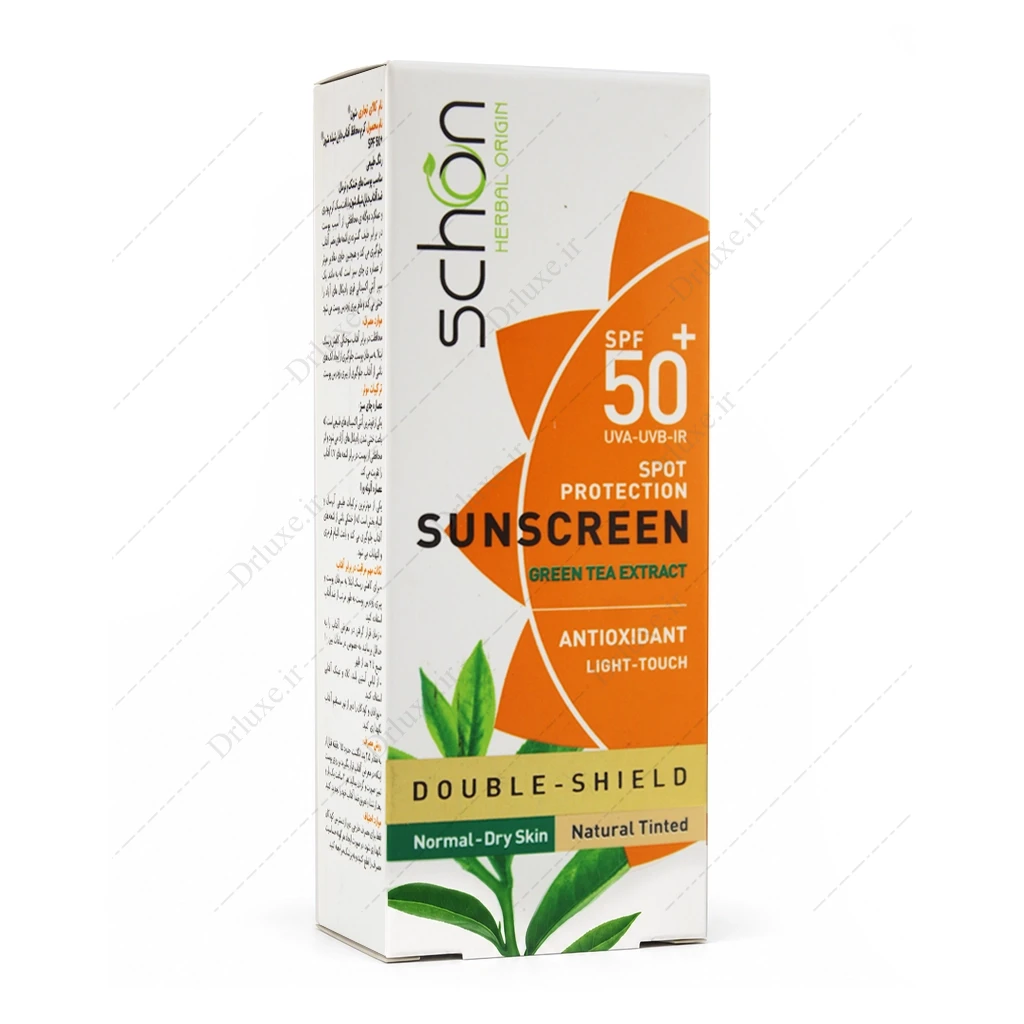 کرم ضد آفتاب SPF50 رنگی پوست خشک و معمولی دابل شیلد شون 50 میلی‌لیتر